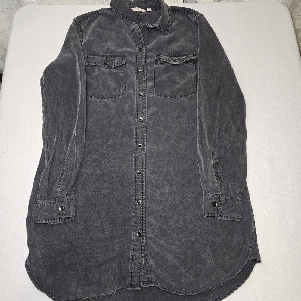 Athleta Size M Gray Tencel Utility Shirtdress Tunic Length Fall‎ 2017 Pockets